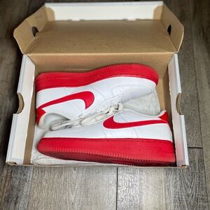 Nike Red and White Air Sneakers